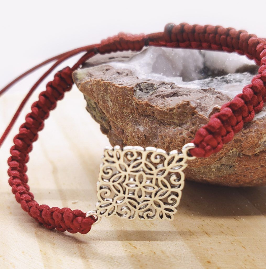 artesalis pulsera mujer roja elegante